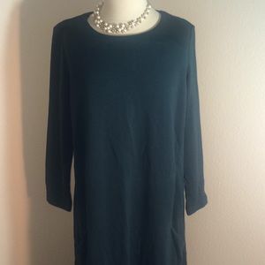 H&M Basic Dark Green Long Sleeve Dress w/pockets